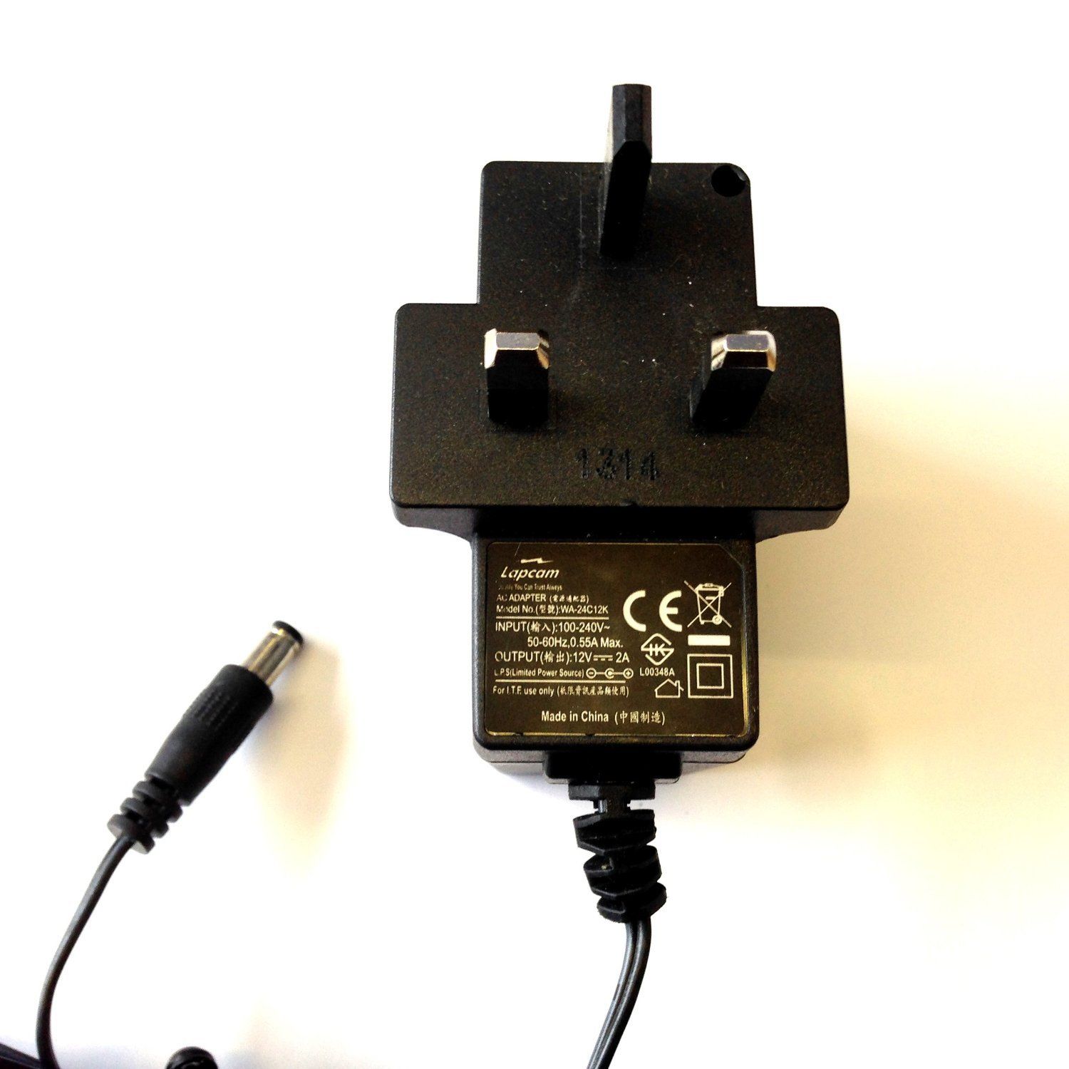 NEW Asian Power Devices WA-24C12K 12V 2A Wall Plug AC Power Adapter UK 5.5x2.5mm